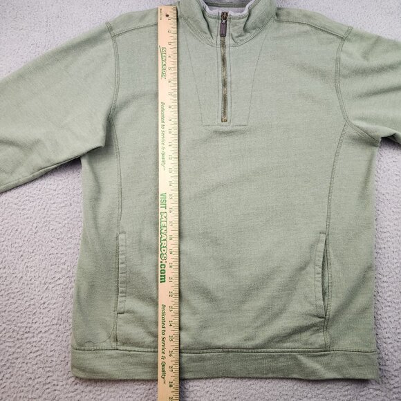 Outdoor Life Sweater Mens Medium Green 1/4 Zip Pullover Sweatshirt Mockneck - Picture 5 of 10